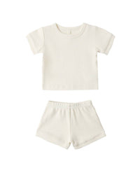 Quincy Mae - Girls Waffle Shortie Set
