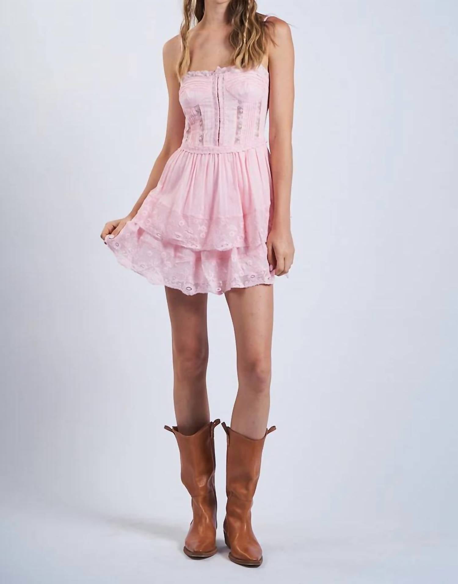 Sky To Moon - Corset Seam Flutter Dress