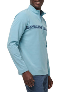 TravisMathew Swell Season Quarter Zip Golf Pullover Sweater in blue - men's sweater - alternate view