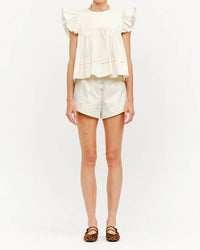 Sofie the Label Simone Poplin Shorts in cream - women's shorts