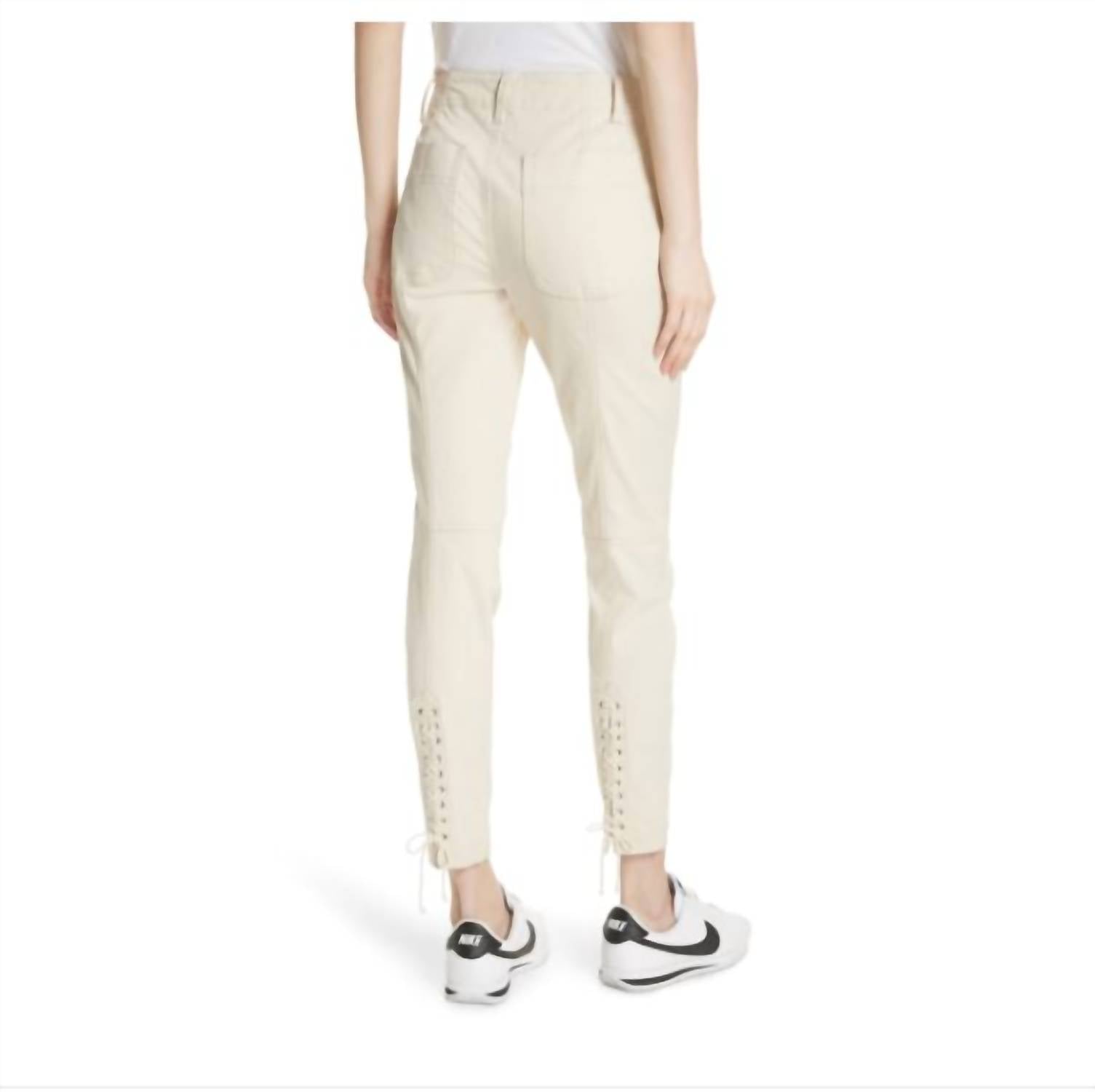 A.L.C. - Lace Up Ankle Pants with Exposed Button Fly