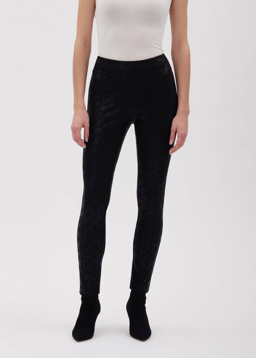 Up! - Shiney Snake Print Ponte Slim Pant