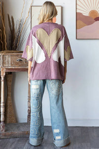 Oli & Hali - Oversized Top With Patchwork Hearts And Pockets