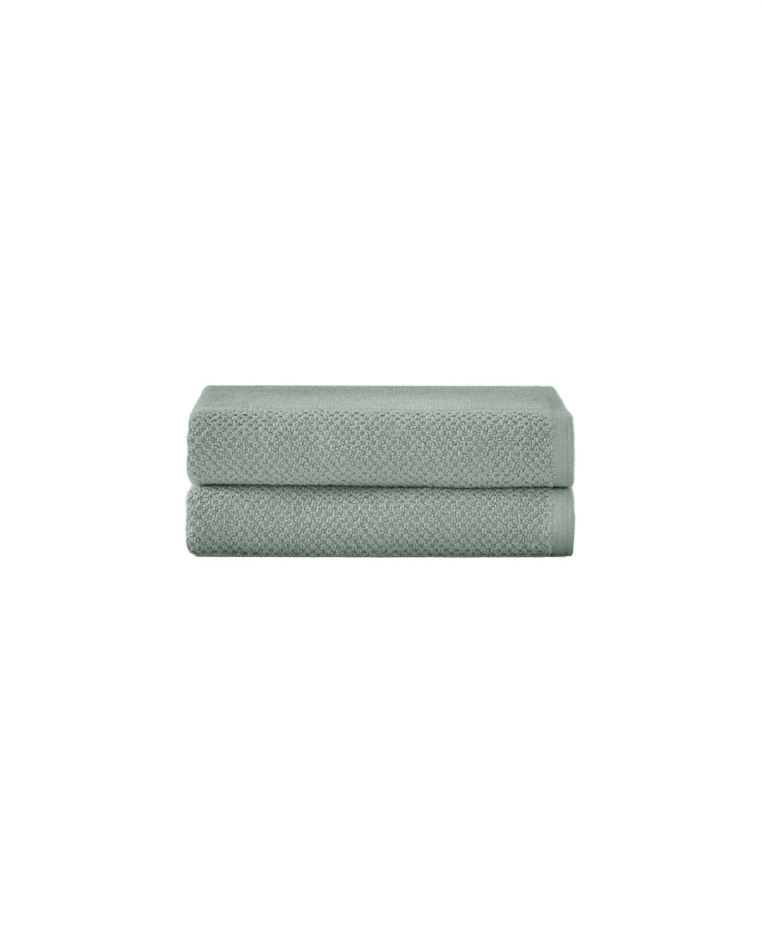 Under the Canopy Textured Organic 2 Piece Hand Towel Set in lichen - item