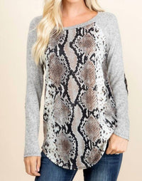 Sunshine & Rodeos - Long Sleeve Snake Skin Shirt