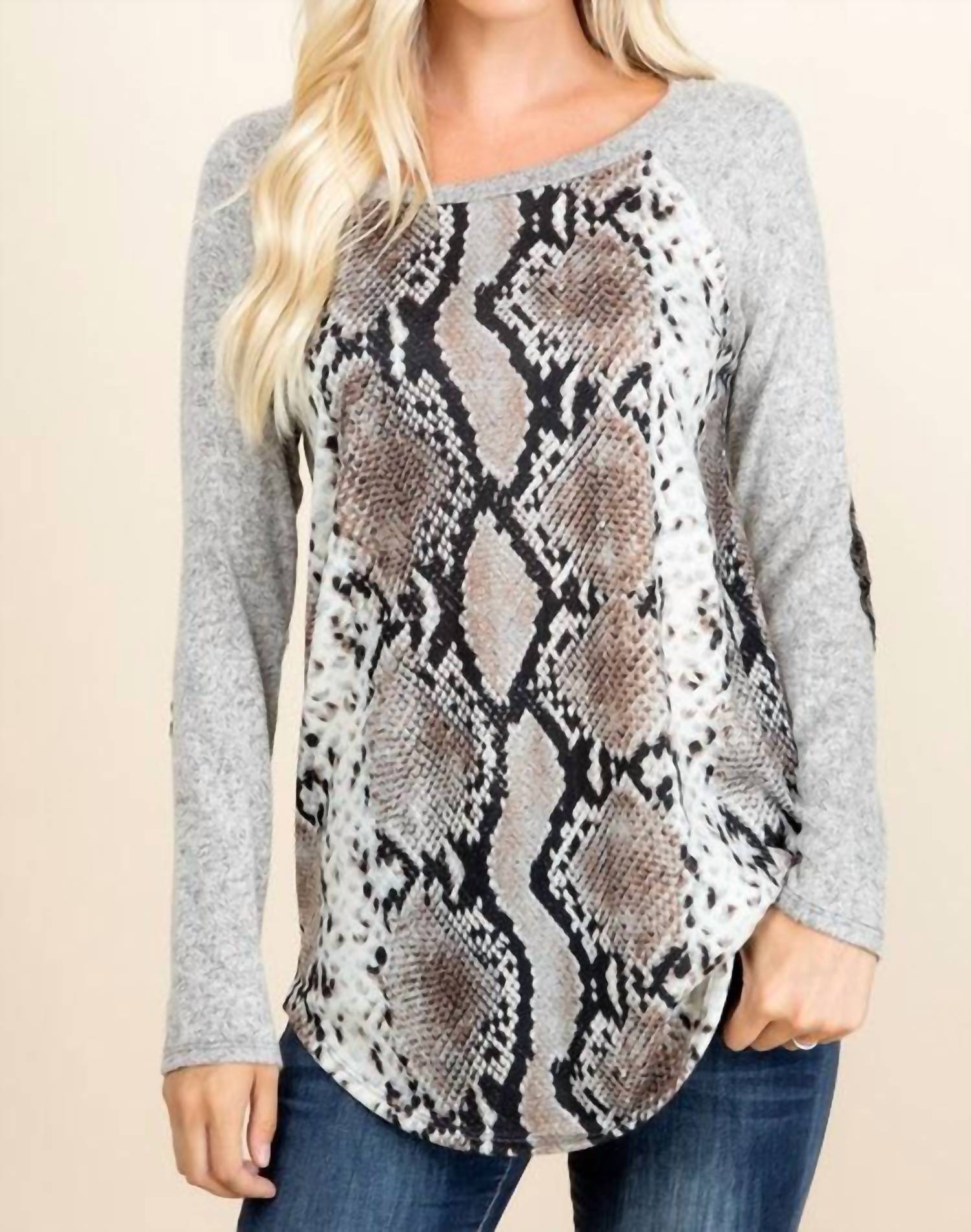 Sunshine & Rodeos - Long Sleeve Snake Skin Shirt