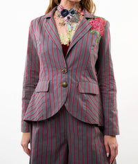 Aratta - Statement Stripe Button Up Blazer
