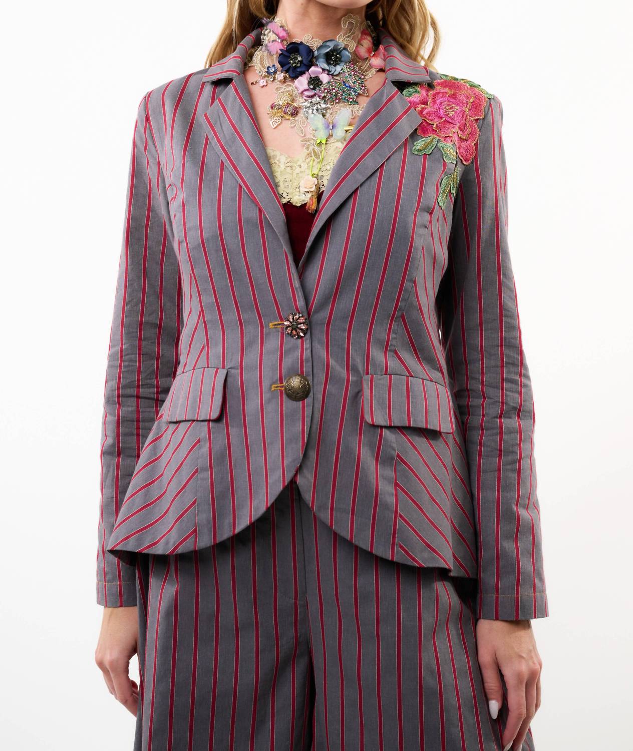 Aratta - Statement Stripe Button Up Blazer