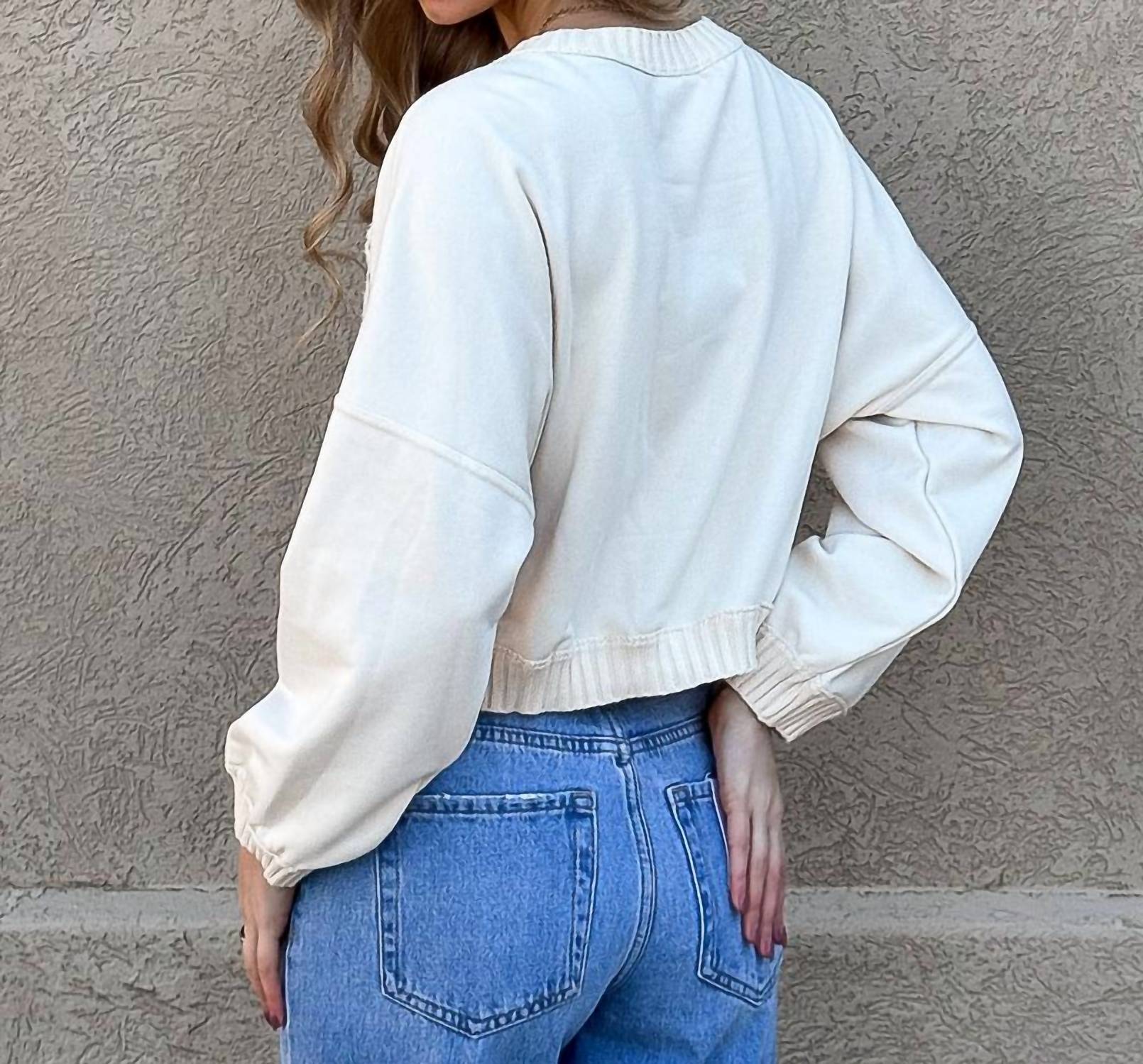 So Me - Cable Sweater Front Sweatshirt