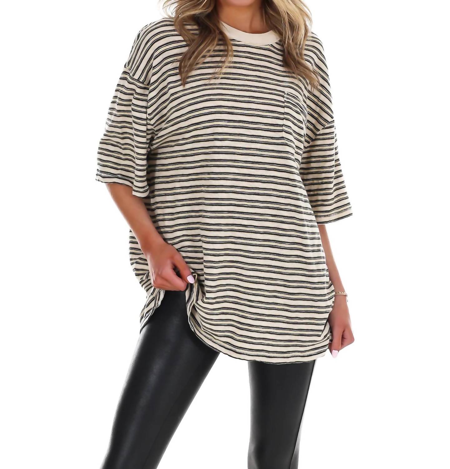Free People - All Love Stripe Pocket Tee