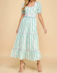 Tcec - Puff Sleeve Midi Dress