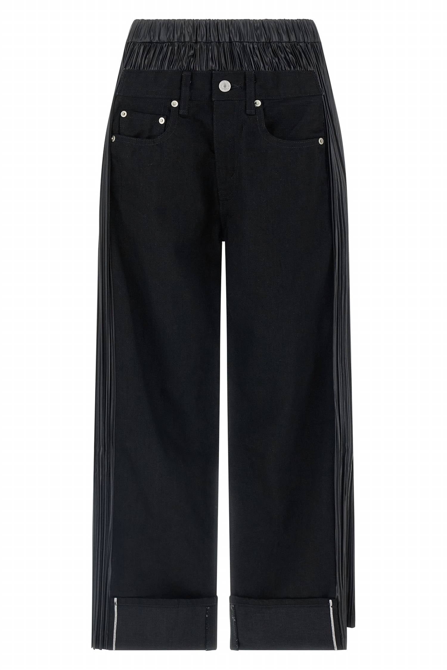 Junya Watanabe - Women's Cotton Pleated Fabric Inserts Jeans