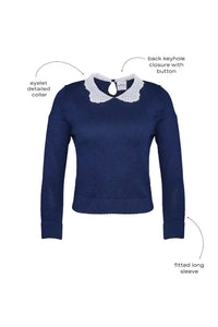 HUNTER BELL Violette Sweater in navy - women's sweater - view 4