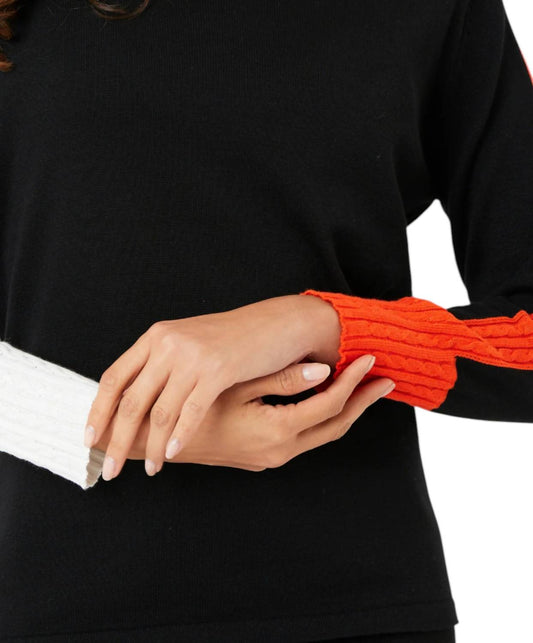 French Kyss - Braided Sleeve Scoop Neck Top