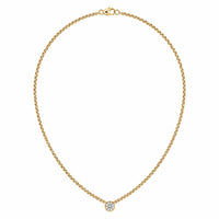 No Whining Designing - Women's Box Chain With Stud Necklace