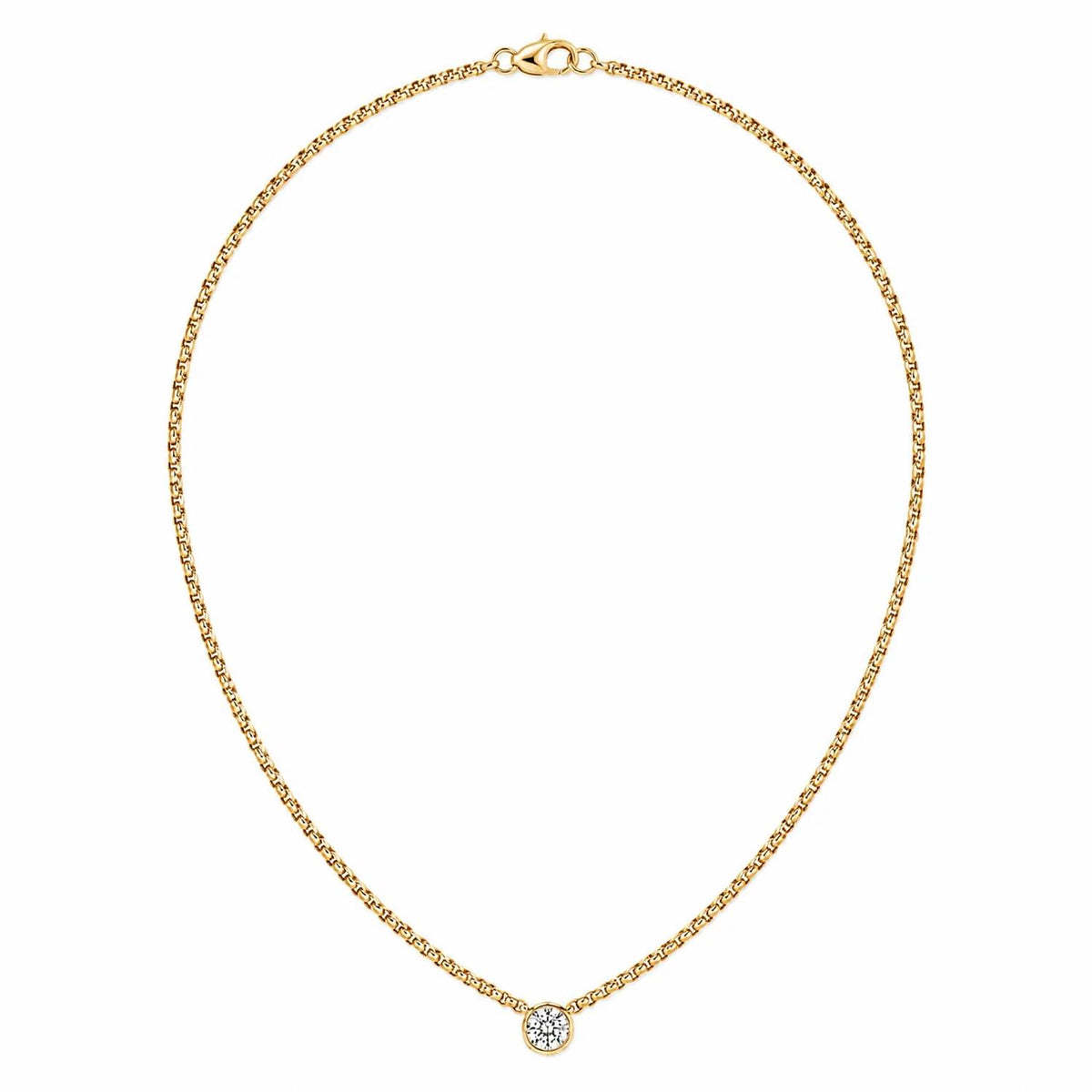 No Whining Designing - Women's Box Chain With Stud Necklace