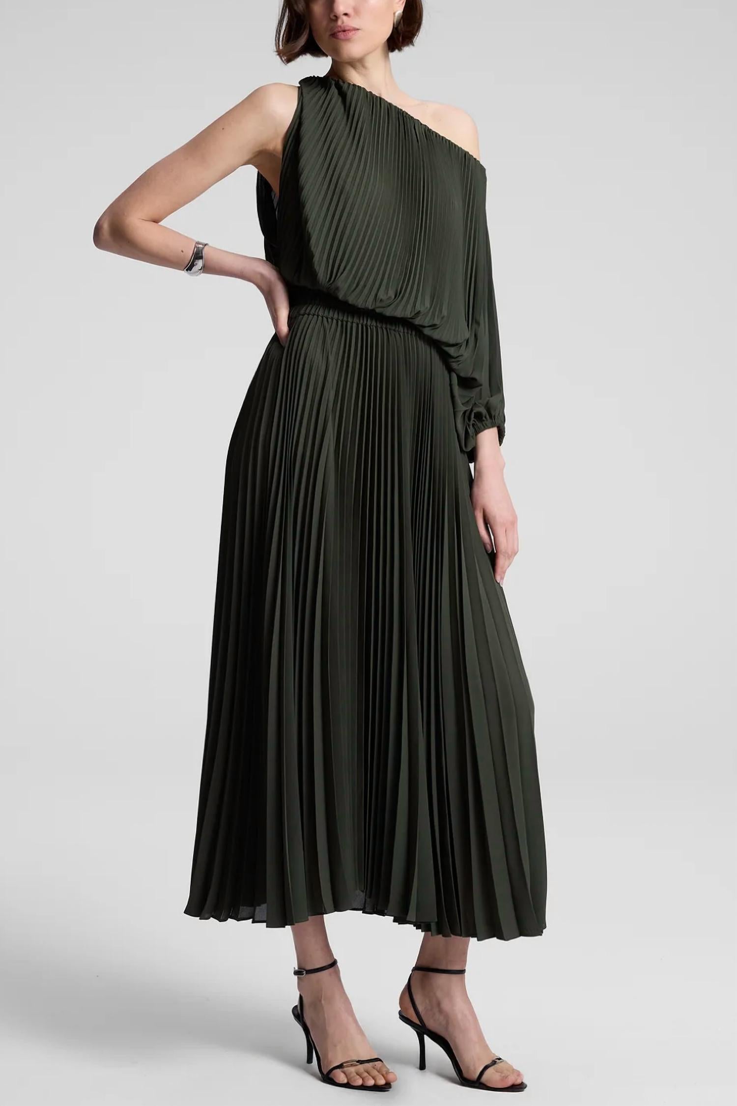 A.L.C. - Mara Georgette Pleated Midi Dress