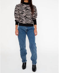 Wild Pony - Zebra Print Intarsia-Knit Sweater