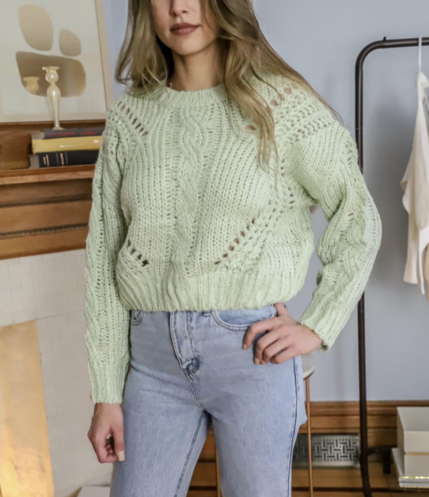 Lumiere - Thick Cable Knit Sweater
