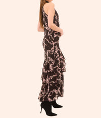 Misa Los Angeles Eliana Dress in chained blossom chiffon - women's dress - detail view