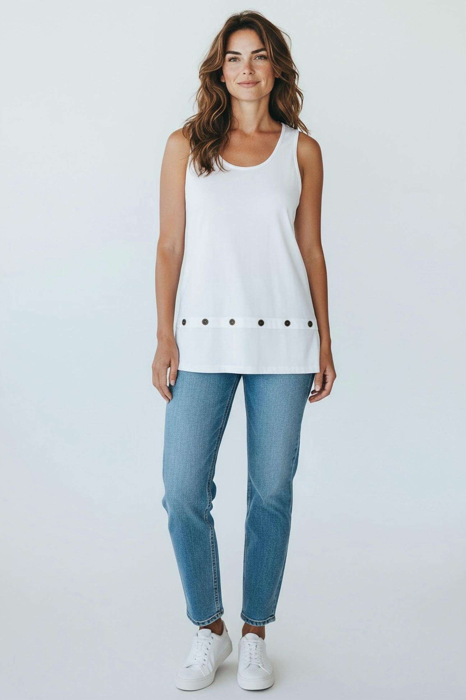 Picadilly - Button Trim Tank Top