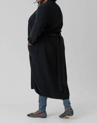 Minnie Rose - Belted Ribbed Long Cardigan - Plus