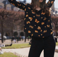 catherine gee Daria French Cuff Silk Blouse in gold monarch - women's blouse