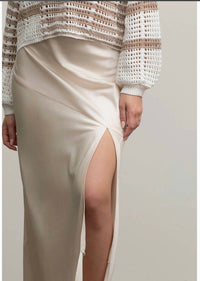 Blu Pepper - High Slit Maxi Skirt