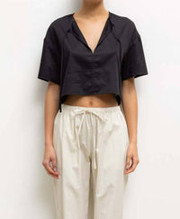 Leset - Yoko Short Sleeve Tie Top