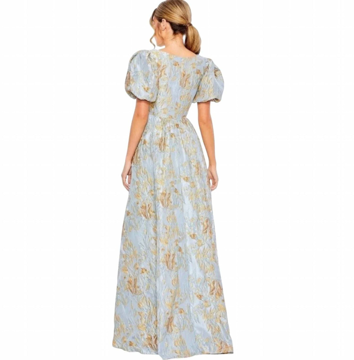 Mac Duggal - Women's Floral Jacquard High Low Gown