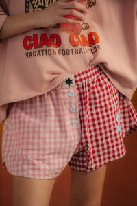 Ciao Ciao Vacation - Women's Bloom Check Boxer Shorts