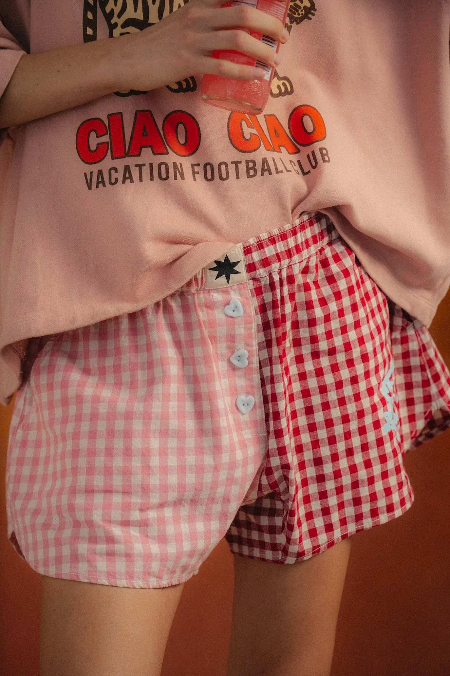Ciao Ciao Vacation - Women's Bloom Check Boxer Shorts