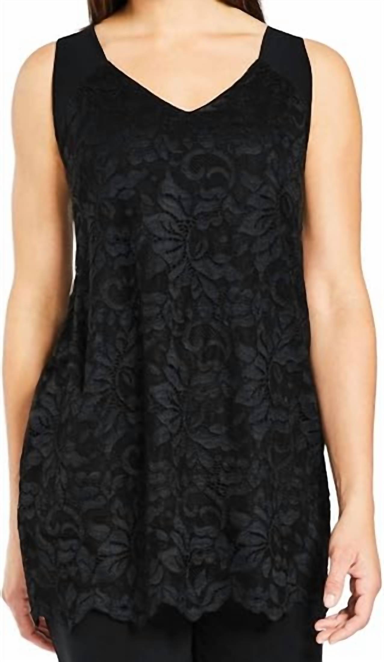 Sympli Women's Mix Reversible Camisole Top in black - women's shirt - detail view