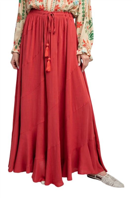 Easel - Poppy Linen Maxi Skirt