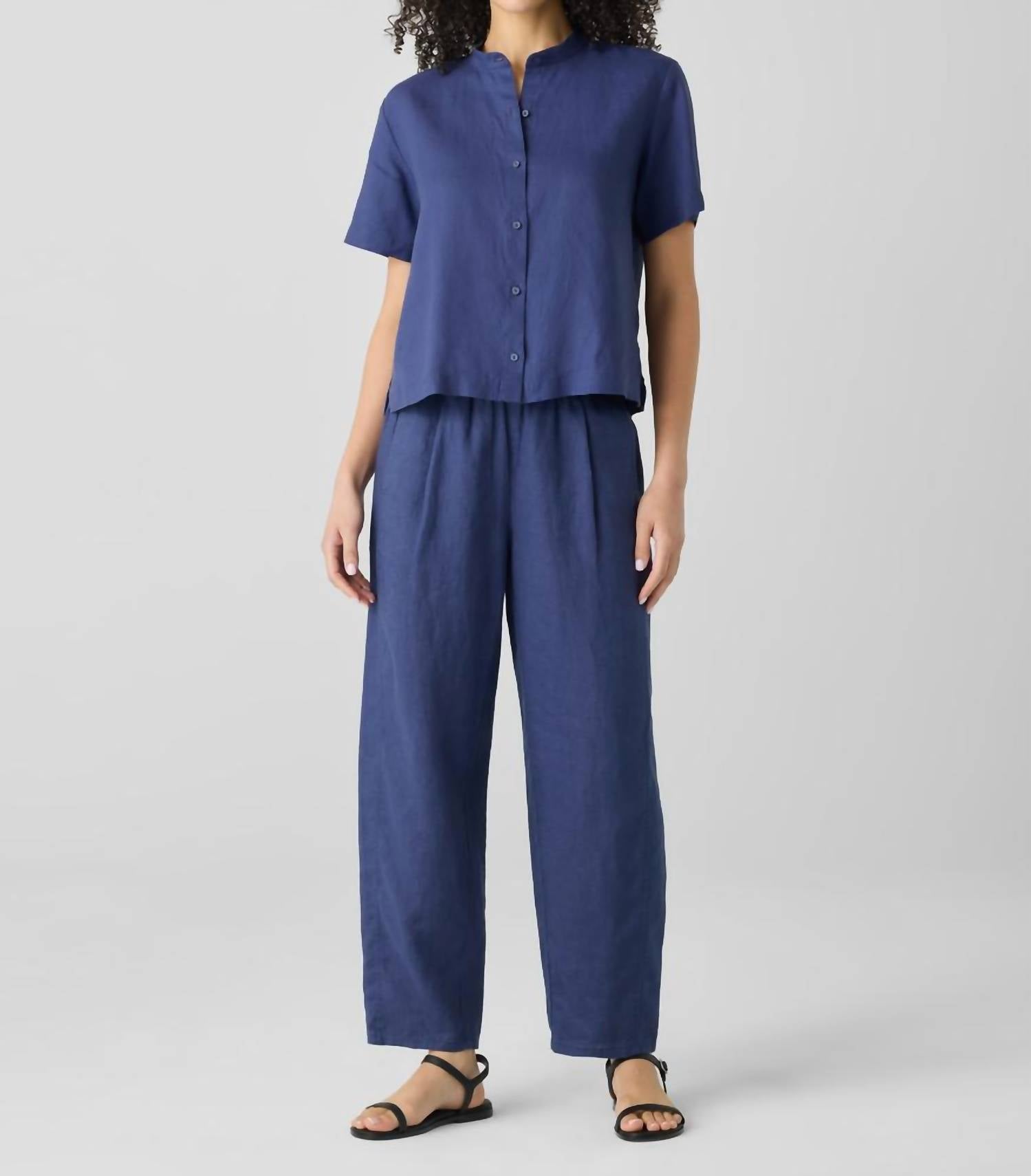 Eileen Fisher - Linen Ankle Pleated Lantern Pant