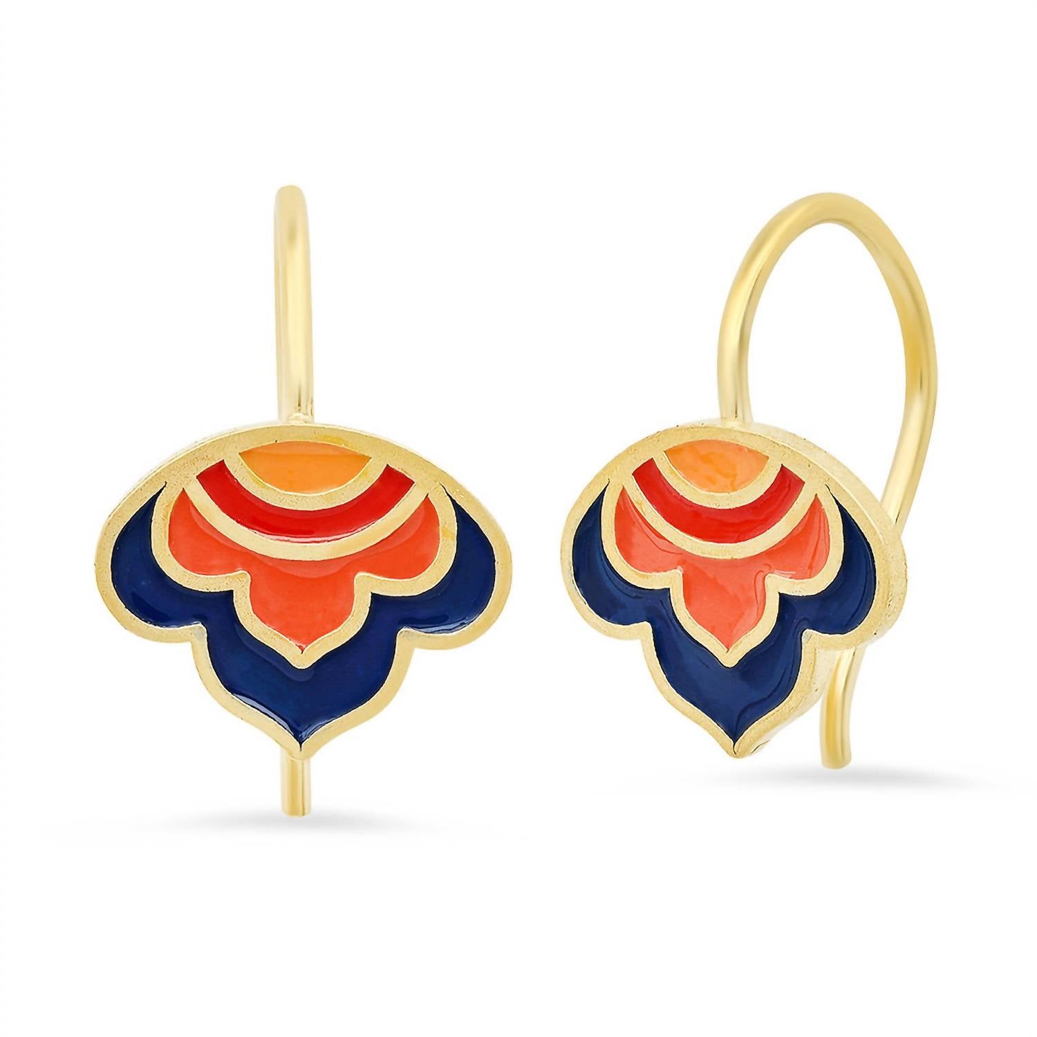 Jessica Elliot - Women's Enameled Lotus Ear Wire Earrings