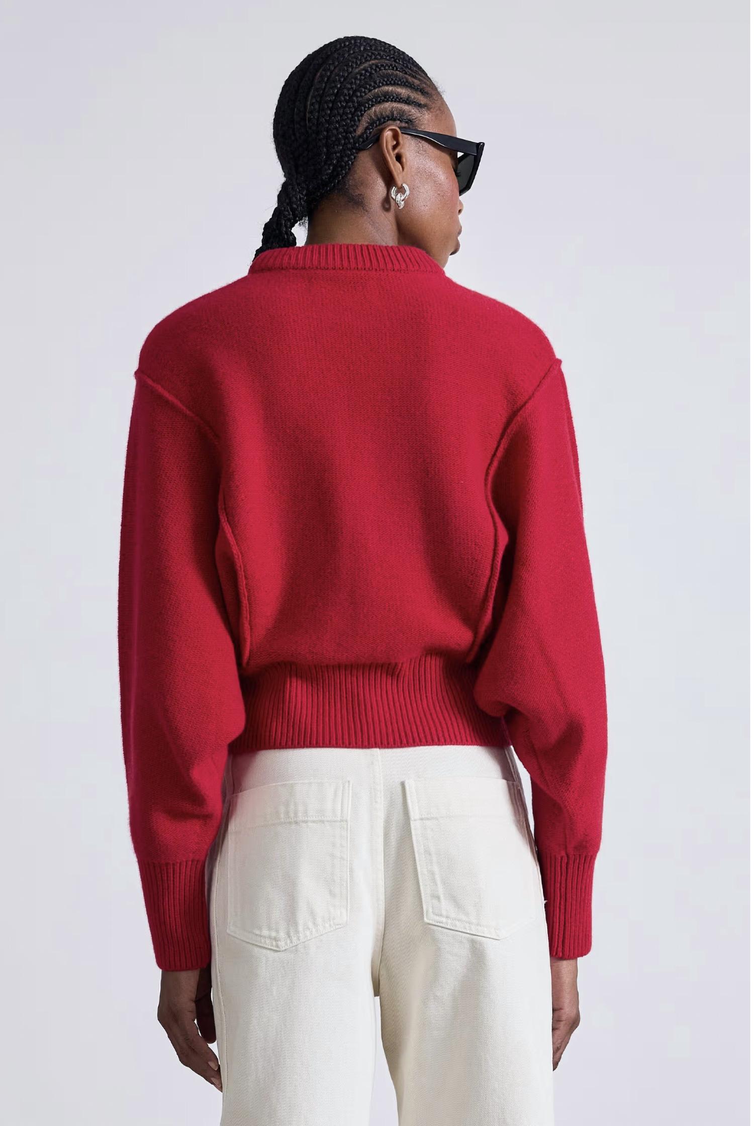 APIECE APART Alina Dolman Sweater in dragon fruit - women's sweater - alternate view