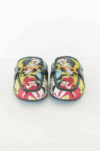 Mia Shoes Women's Bouquet Embroidered Slip On Mules in black - women's shoe - alternate view