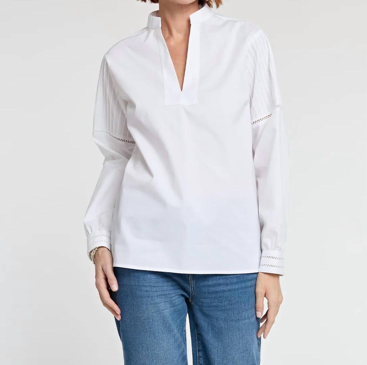 Hinson Wu - Gabrielle Long Sleeve Pintuck Detail Top