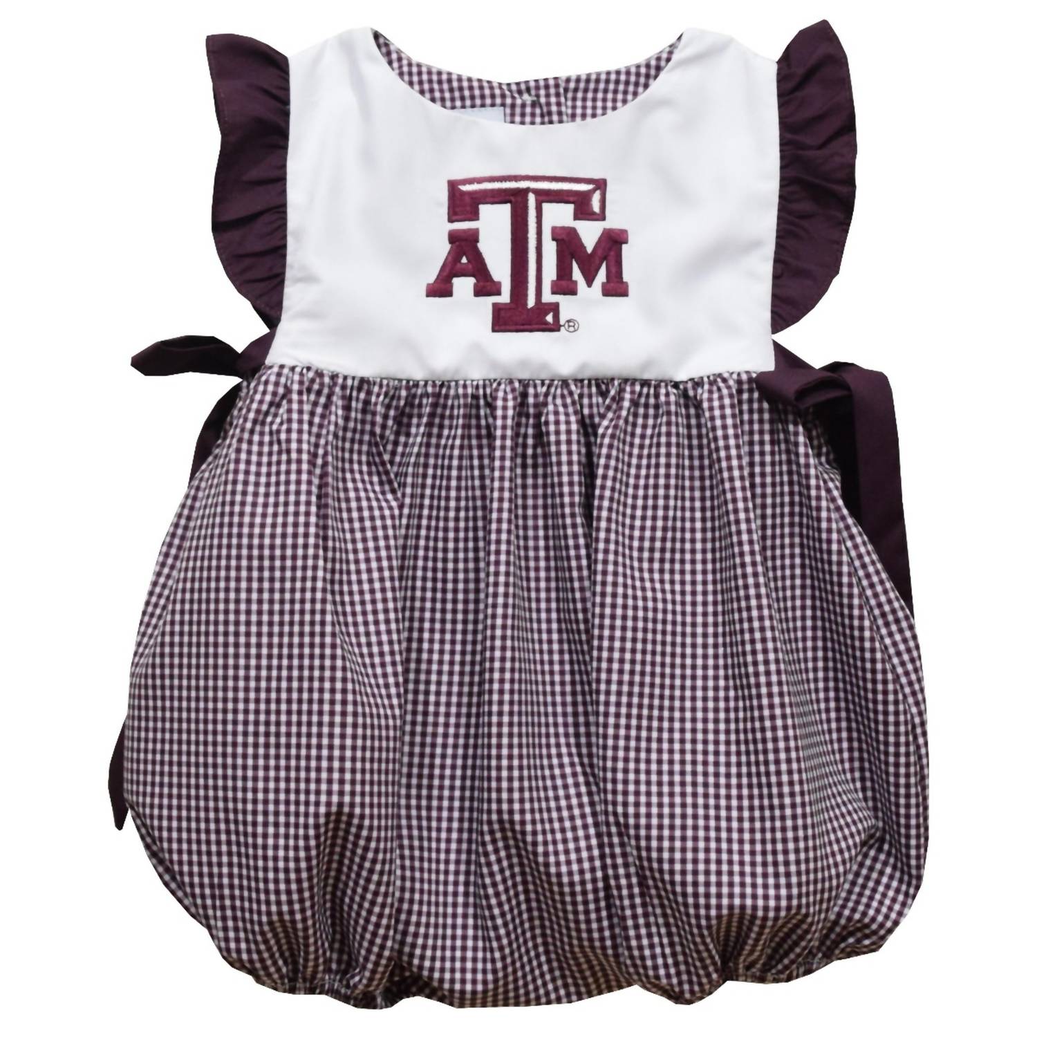 Vive La Fete - Girl's Texas A&m Aggies Embroidered Gingham Bubble