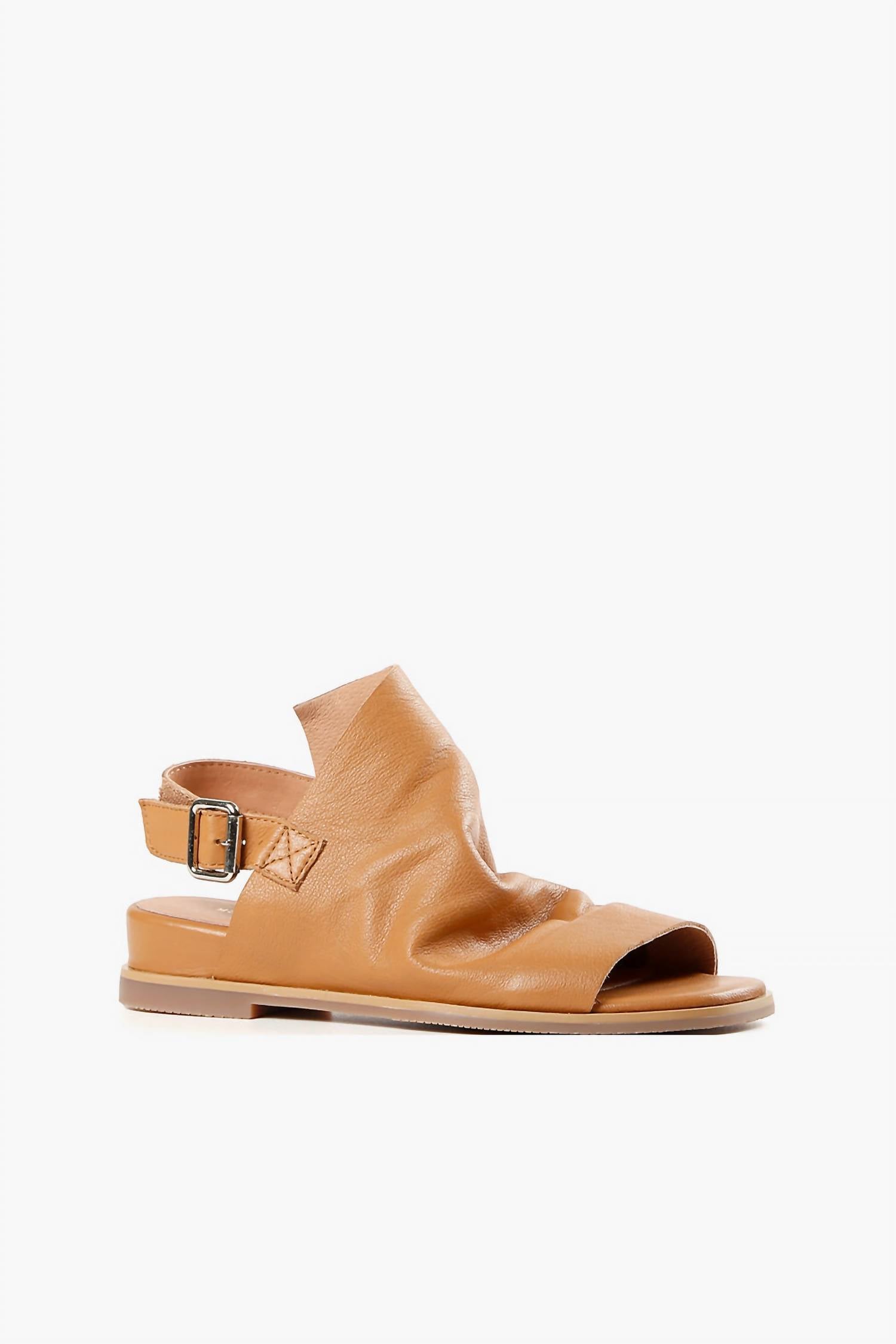 ALL BLACK Women's Cover Up Softly 2 Ankle Strap Flats Sandal With A Buckle in tan - women's flats