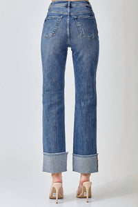 Risen - High Rise Straight Relaxed Cuffed Jeans