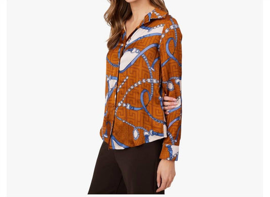 Astrid - Chain Button Down Blouse