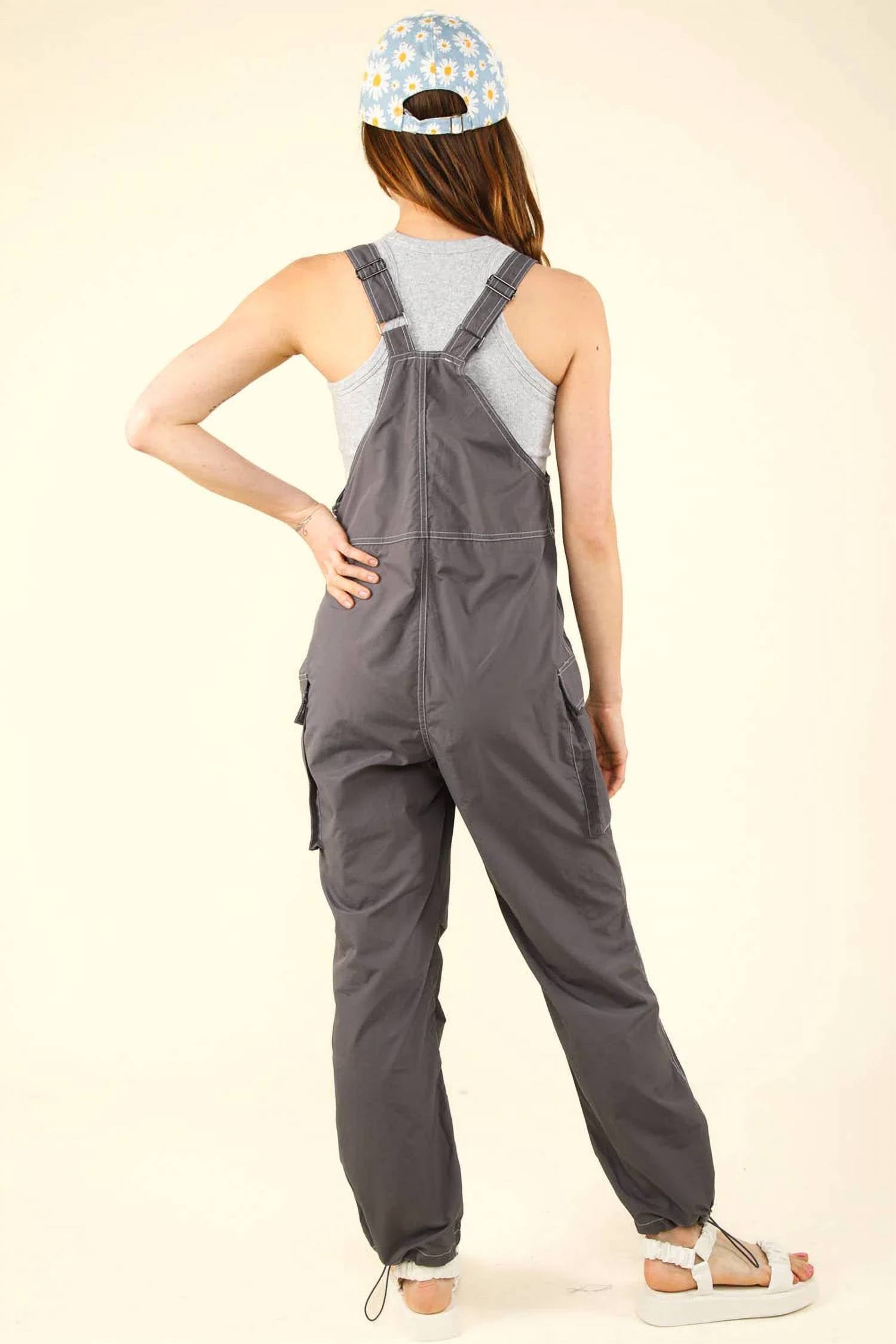 Very J - Casual Sleeveless Cargo Jumpsuit