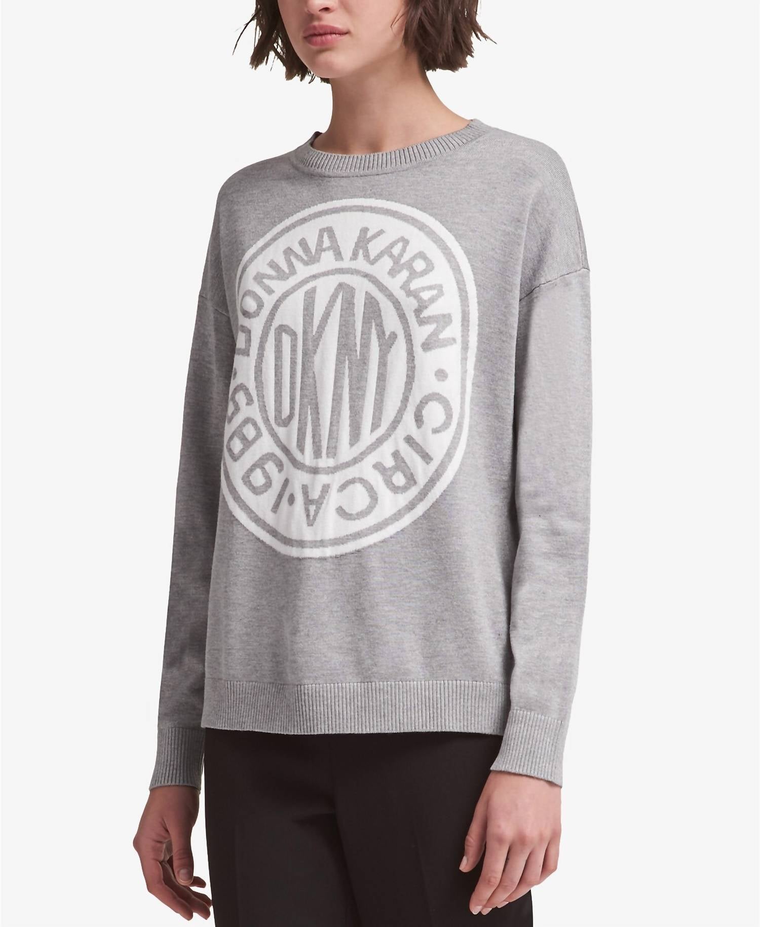 Dkny - Crew-neck Pullover Logo Sweater