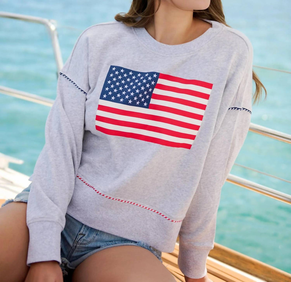 Shiraleah - American Flag Sweatshirt