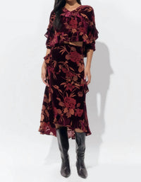 Adelyn Rae - Reese Flutter Sleeve Velvet Burnout Top