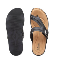 Clarks Women's Brynn Madi Flat Sandal in black leather - women's sandal - view 6
