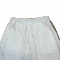 Doe A Dear - Girl's Embellish Trim Wide Leg Pant