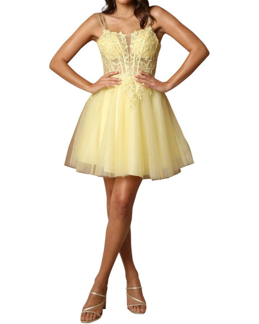 Nox Anabel - Embroidery Mini Gown With Straps